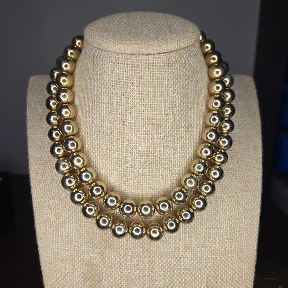 Monet Gold-Tone Two-Strand Beaded Necklace